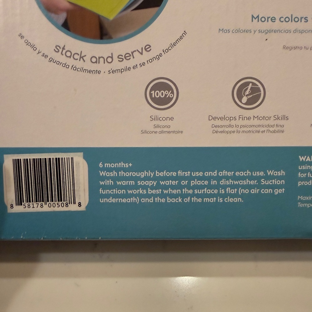Ezpz Blue The Happy Mat Silicone Suction All In One Baby Dish & Placemat 9+Month - Picture 10 of 12